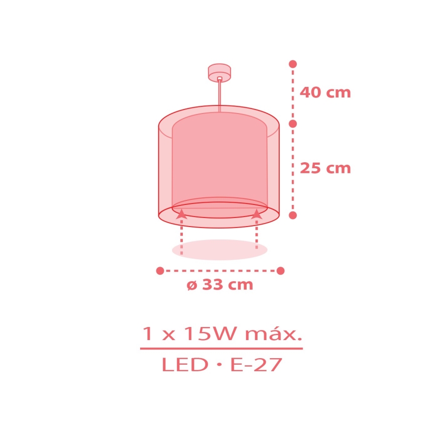 Dalber 41192 - Detský luster RAINBOW 1xE27/15W/230V pestrofarebný