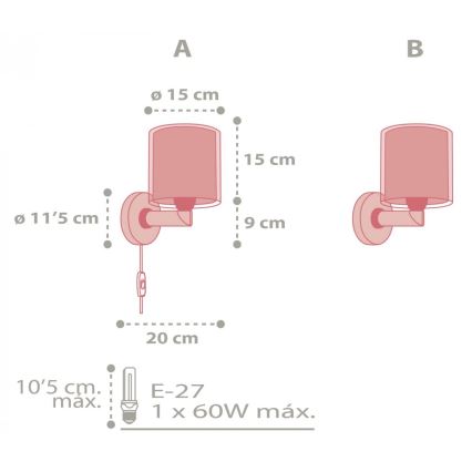 Dalber 41439 - Detské nástenné svietidlo COLOR RAIN 1xE27/60W/230V