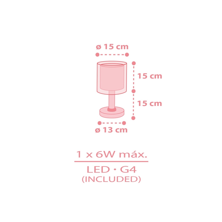 Dalber 41571S - LED detská lampička BABY TEDDY 1xG4/4W/230V ružová
