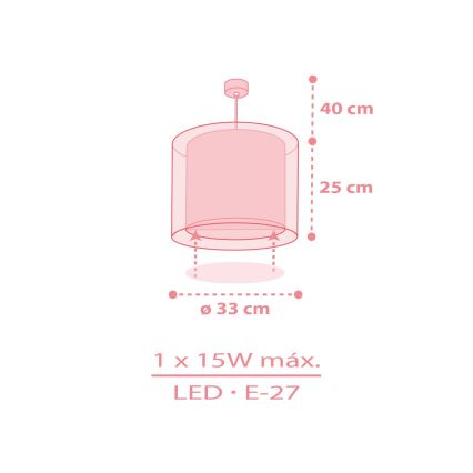 Dalber 41572S - Detský luster BABY TEDDY 1xE27/15W/230V ružová