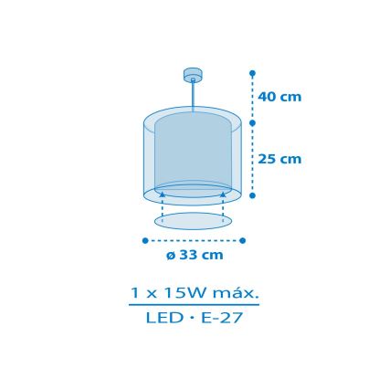 Dalber 41572T - Detský luster BABY TEDDY 1xE27/15W/230V modrá
