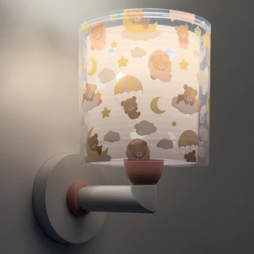 Dalber 41579S - Detské nástenné svietidlo BABY TEDDY 1xE27/15W/230V ružové