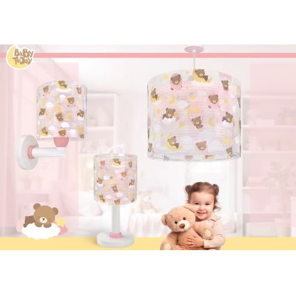 Dalber 41579S - Detské nástenné svietidlo BABY TEDDY 1xE27/15W/230V ružové
