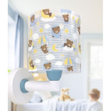 Dalber 41579T - Detská nástenná lampa BABY TEDDY 1xE27/15W/230V modrá