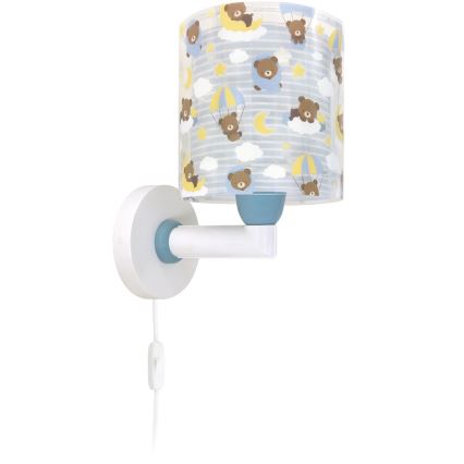 Dalber 41579T - Detská nástenná lampa BABY TEDDY 1xE27/15W/230V modrá