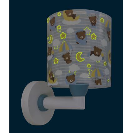 Dalber 41579T - Detská nástenná lampa BABY TEDDY 1xE27/15W/230V modrá