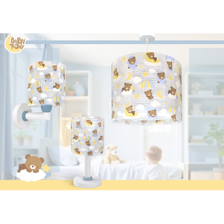 Dalber 41579T - Detská nástenná lampa BABY TEDDY 1xE27/15W/230V modrá