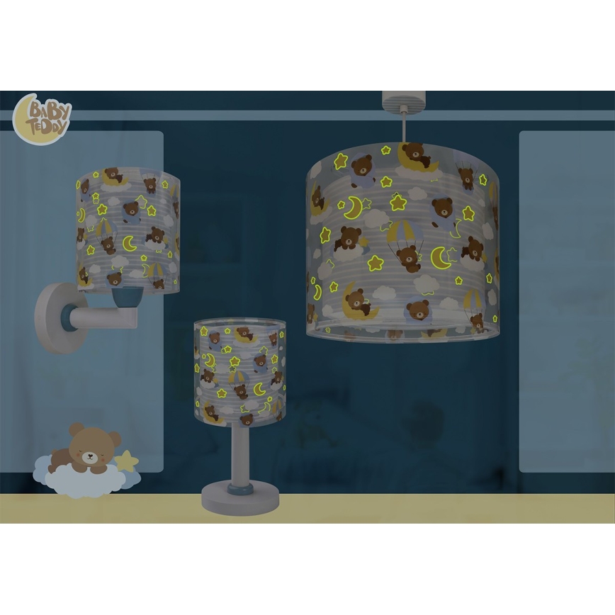 Dalber 41579T - Detská nástenná lampa BABY TEDDY 1xE27/15W/230V modrá
