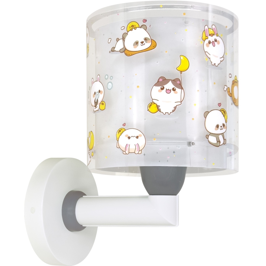 Dalber 41769E - Detská nástenná lampa KAWAII FRIENDS 1xE27/15W/230V šedá