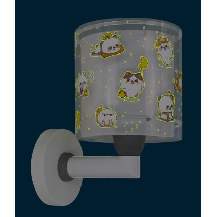 Dalber 41769E - Detská nástenná lampa KAWAII FRIENDS 1xE27/15W/230V šedá