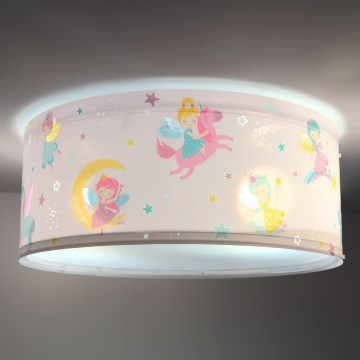 Dalber 42496 - Detské stropné svietidlo FAIRY DREAMS 2xE27/15W/230V