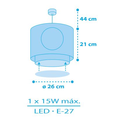 Dalber 60652 - Detský luster PIRATE ISLAND 1xE27/15W/230V