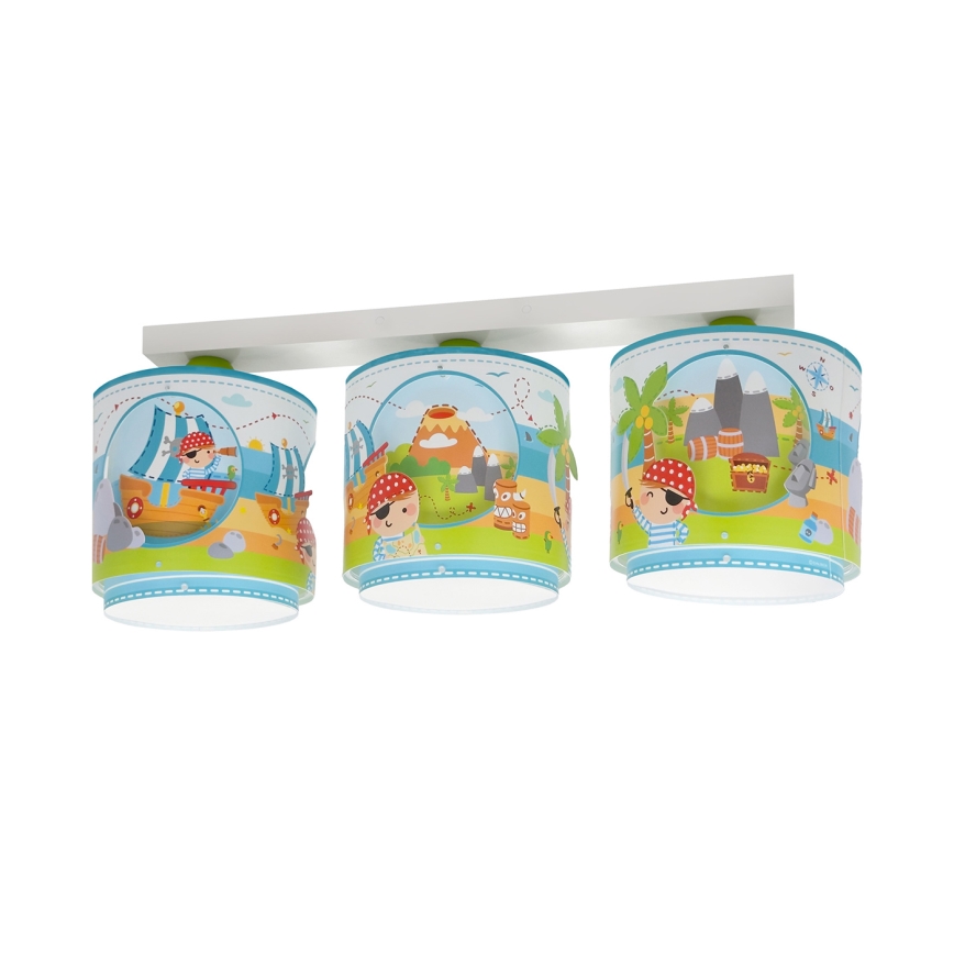 Dalber 60653 - Detské stropné svietidlo PIRATE ISLAND 3xE27/15W/230V
