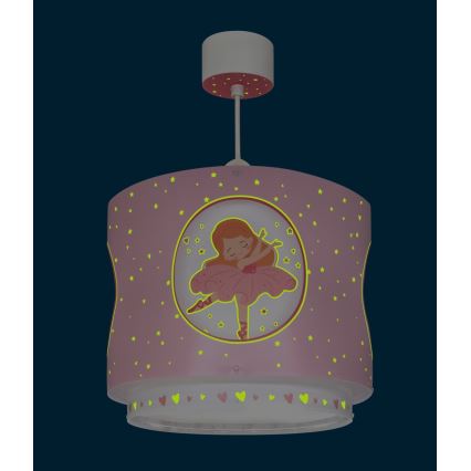 Dalber 60912 - Detský luster PRINCESS DANCE 1xE27/15W/230V ružový