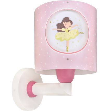 Dalber 60919 - Detská nástenná lampa PRINCESS DANCE 1xE27/15W/230V ružová