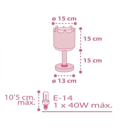 Dalber 61101 - Detská lampička LITTLE QUEEN 1xE14/40W/230V