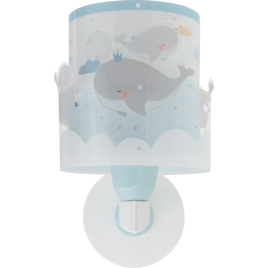 Dalber 61179T - Detské nástenné svietidlo WHALE DREAMS 1xE27/15W/230V modrá