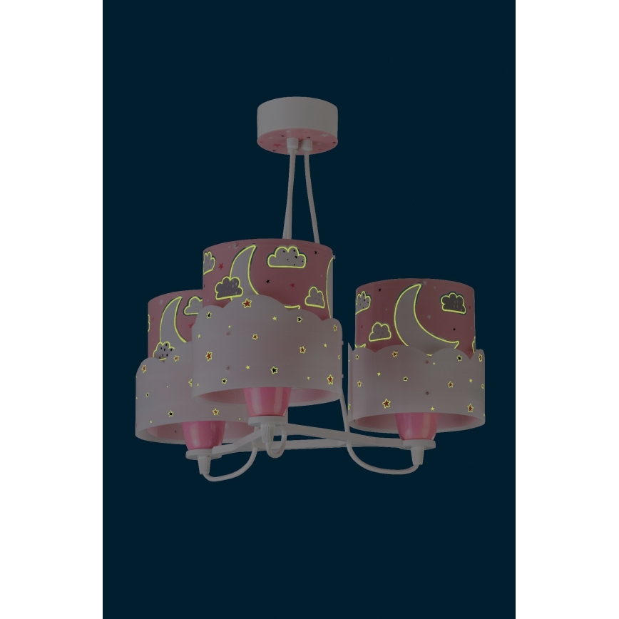 Dalber 61237S - Detský luster MOON 3xE27/60W/230V