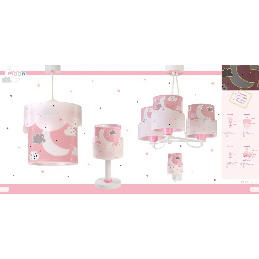 Dalber 61237S - Detský luster MOON 3xE27/60W/230V