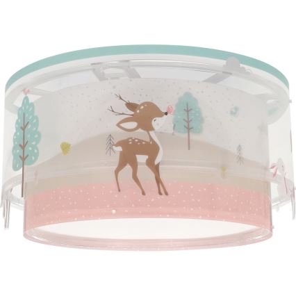 Dalber 61276 - Detské stropné svietidlo LOVING DEER 2xE27/15W/230V