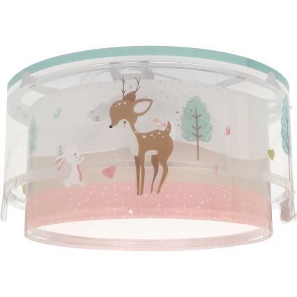 Dalber 61276 - Detské stropné svietidlo LOVING DEER 2xE27/15W/230V