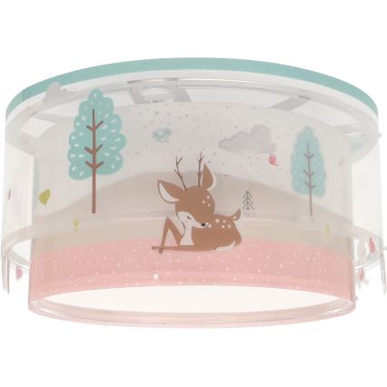 Dalber 61276 - Detské stropné svietidlo LOVING DEER 2xE27/15W/230V