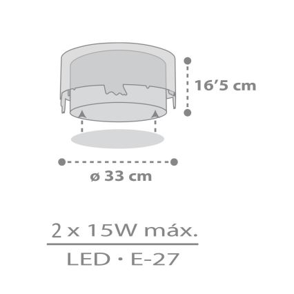 Dalber 61276 - Detské stropné svietidlo LOVING DEER 2xE27/15W/230V