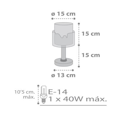 Dalber 61681 - Detská lampička BABY TRAVEL 1xE14/40W/230V