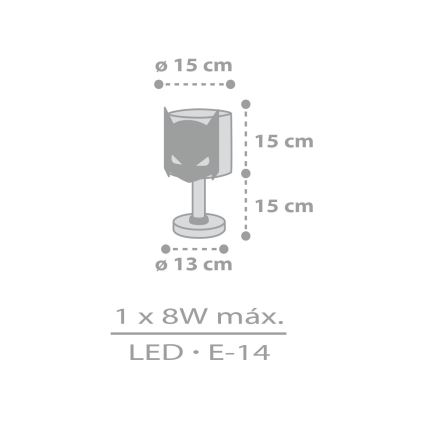 Dalber 61801N - LED Detská lampička DARK HERO 1xG4/4W/230V biela/čierna