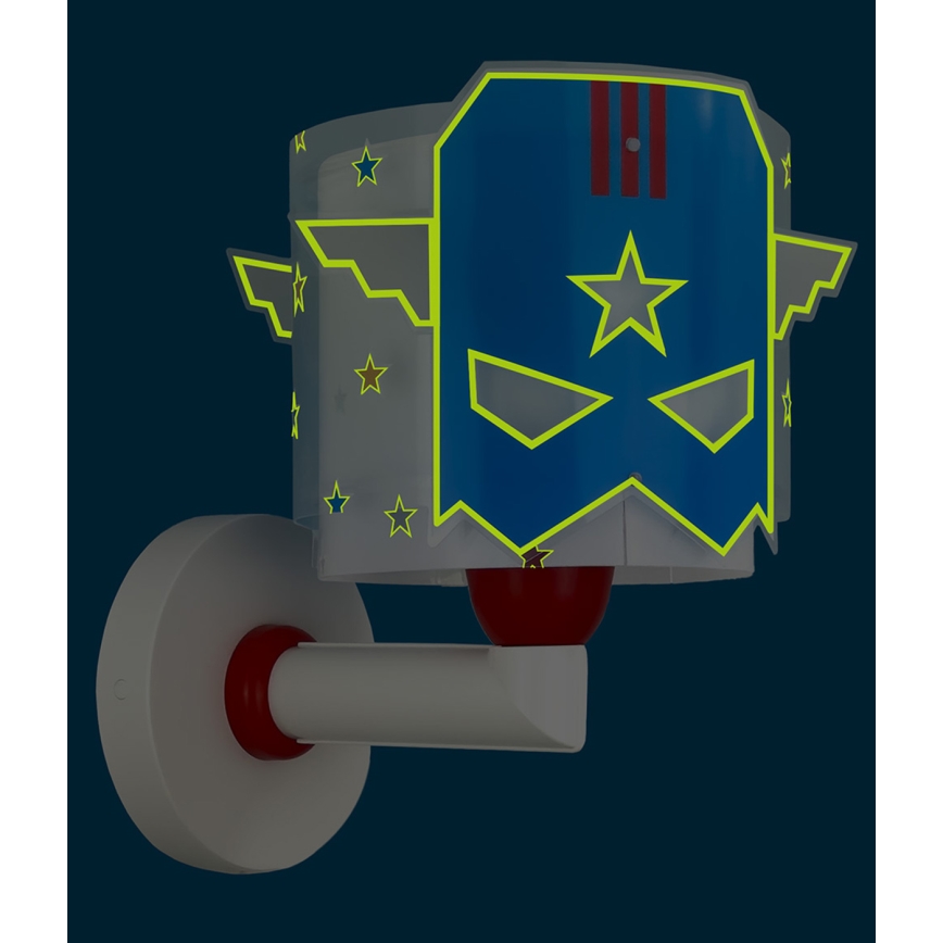 Dalber 61819 - Detské nástenné svietidlo BLUE HERO 1xE27/15W/230V