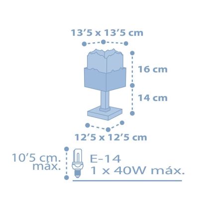 Dalber 63161T - Detská lampička PANDA 1xE14/40W/230V modrá