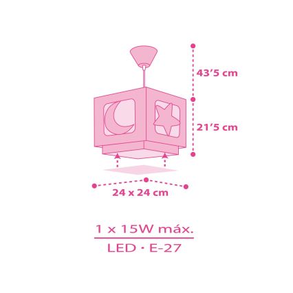 Dalber 63232S - Detský luster na lanku MOON LIGHT 1xE27/60W/230V