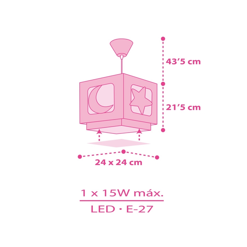 Dalber 63232S - Detský luster na lanku MOON LIGHT 1xE27/60W/230V