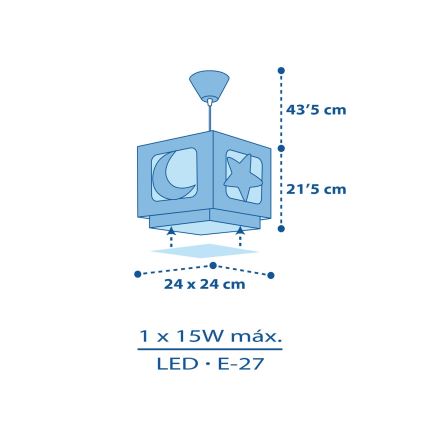 Dalber 63232T - Detský luster MOON LIGHT 1xE27/60W/230V