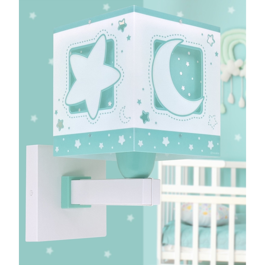 Dalber 63239H - Detské nástenné svietidlo MOONLIGHT 1xE27/15W/230V zelená