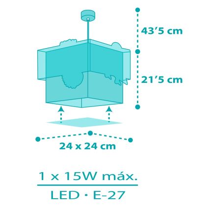 Dalber 63312 - Detský luster HAPPY JUNGLE 1xE27/15W/230V