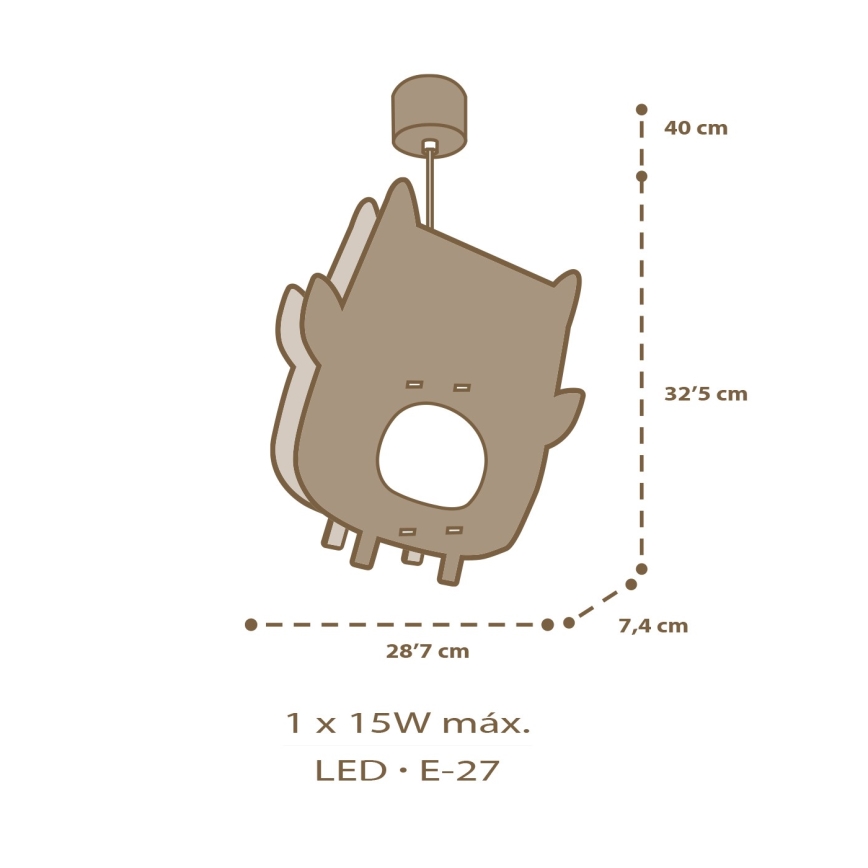 Dalber 63397 - Detský luster OWL 1xE27/15W/230V