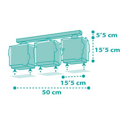 Dalber 63443 - Detské stropné svietidlo MERMAIDS 3xE27/60W/230V