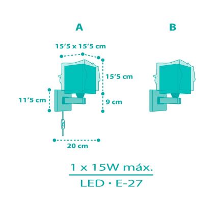 Dalber 63449 - Detské nástenné svietidlo MERMAIDS 1xE27/60W/230V