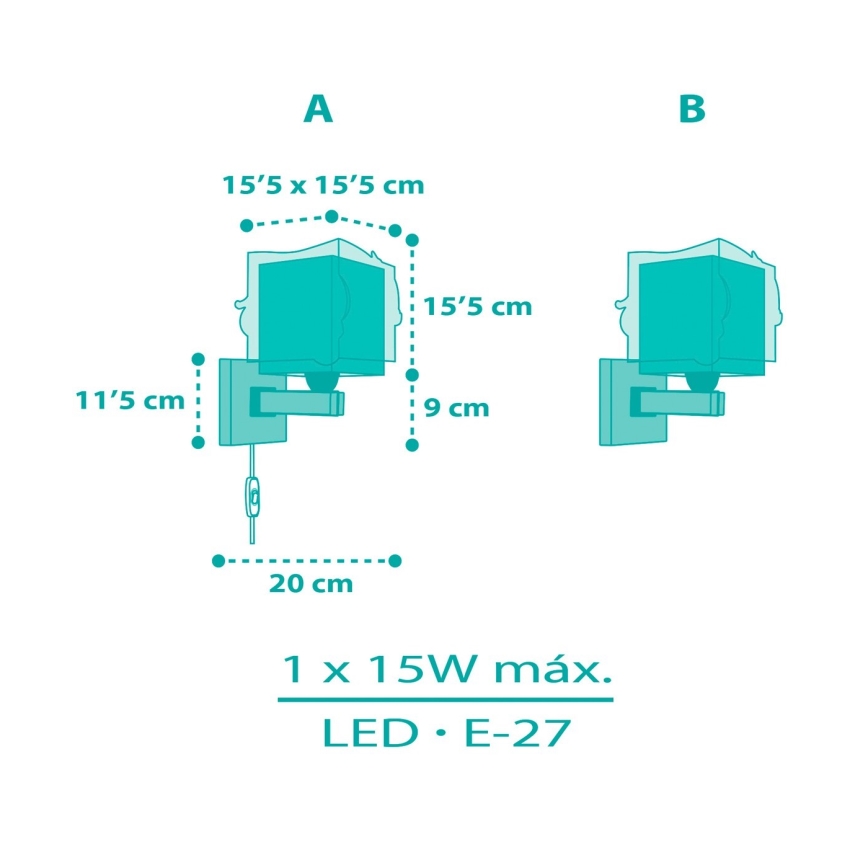 Dalber 63449 - Detské nástenné svietidlo MERMAIDS 1xE27/60W/230V
