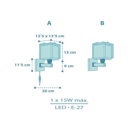 Dalber 63459 - Detská nástenná lampa BABY DINOS 1xE27/15W/230V pestrofarebná