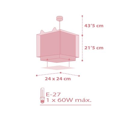 Dalber 64582 - Detský luster LITTLE FOX 1xE27/60W/230V