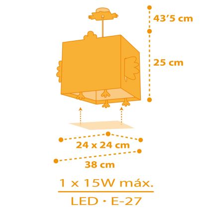 Dalber 64642 - Detský luster LITTLE CHICKEN 1xE27/15W/230V