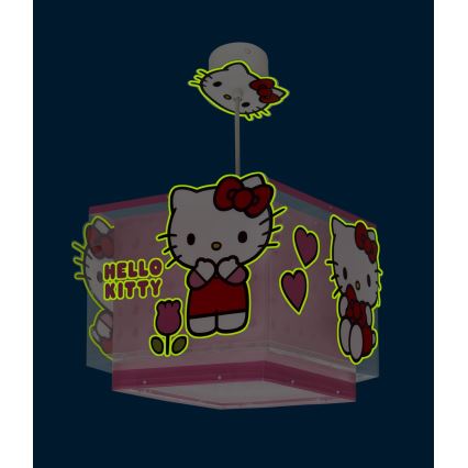 Dalber 73262 - Detský luster HELLO KITTY 1xE27/15W/230V ružový