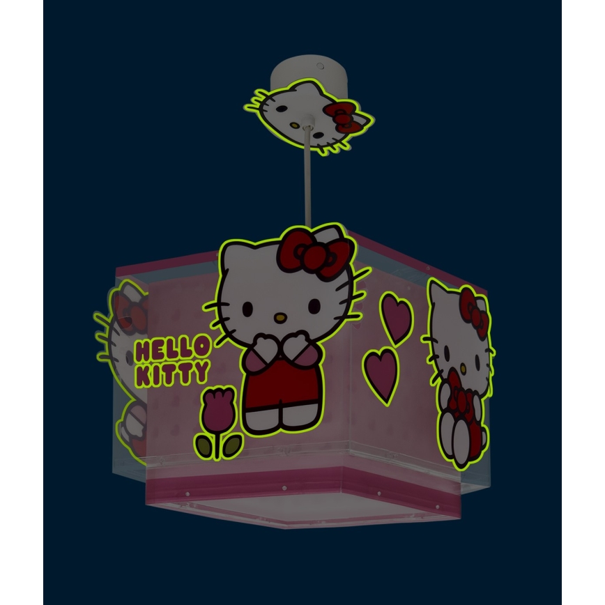Dalber 73262 - Detský luster HELLO KITTY 1xE27/15W/230V ružový