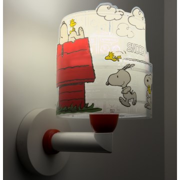 Dalber 76309 - Detská nástenná lampa SNOOPY 1xE27/15W/230V biela/červená