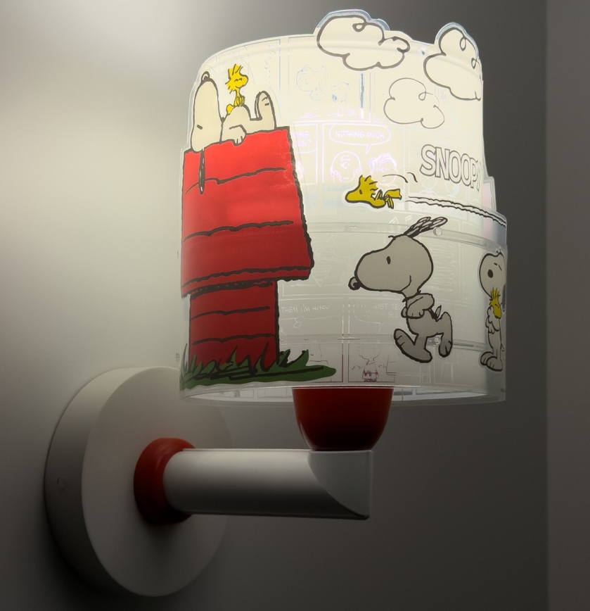Dalber 76309 - Detská nástenná lampa SNOOPY 1xE27/15W/230V biela/červená