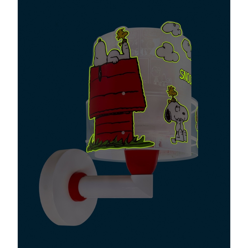 Dalber 76309 - Detská nástenná lampa SNOOPY 1xE27/15W/230V biela/červená