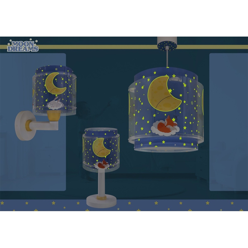 Dalber 76632 - Detský luster MOON DREAMS 1xE27/15W/230V modrá