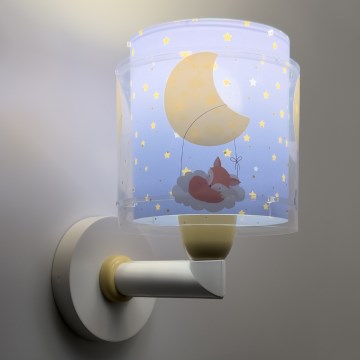 Dalber 76639 - Detská nástenná lampa MOON DREAMS 1xE27/15W/230V modrá
